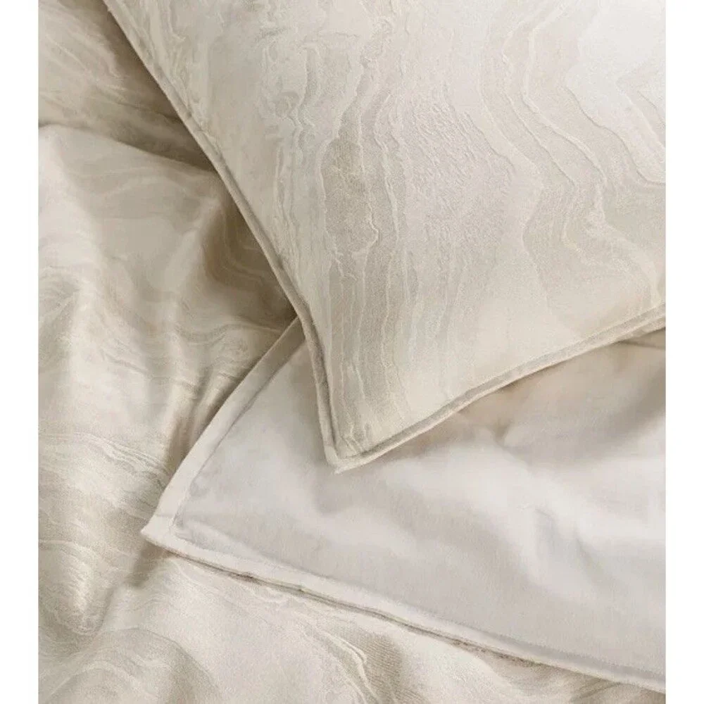 Hotel Collection $475 Full/Queen 3PC Moonstone Duvet Cover Set , Gold